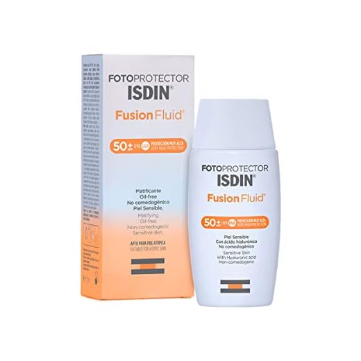 Fotoprotector ISDIN Fusion Fluid SPF 50+ - Protector solar facial, Matificante, Oil-free, No comedogenico, Apto para piel atópica, 50 ml
