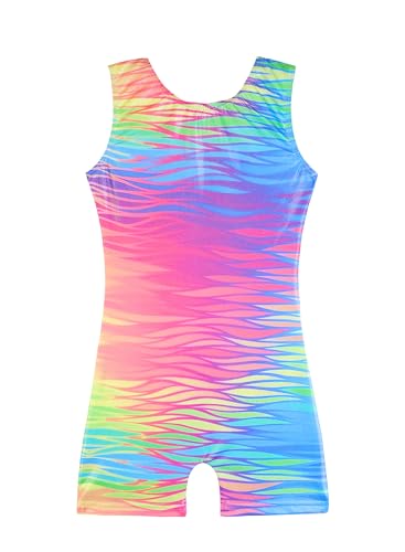 Image of HOZIY Gymnastics Leotards for Girls Unicorn Aurora Rainbow Mermaid Dinosaur Cupcake Sparkle Biketard Toddlers Kids Children