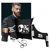 tablier de barbe/Bavoir à barbe/kit barbe/cape barbe 2 Ventouses + 1 peigne contour barbe...