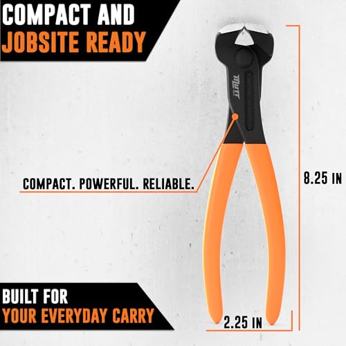Mutt Tools 8 Inch End Cutting Pliers Heavy Duty – CRV End Nippers Tool – Nail Puller Pliers, Nail Puller Tool