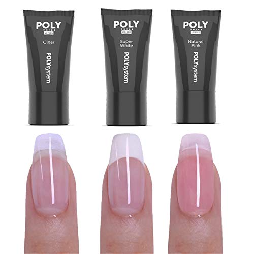 Poly Acryl Gel Set 4 - Dual Tip System mit Nail Tips - UV LED Gelset - Acrylgel klar - Acrylgel natural pink - Acrylgel… – Bild 4