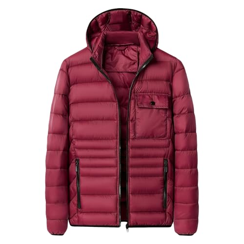 Veste d'hiver légère coupe-vent matelassée ajustée avec fermeture éclair homme