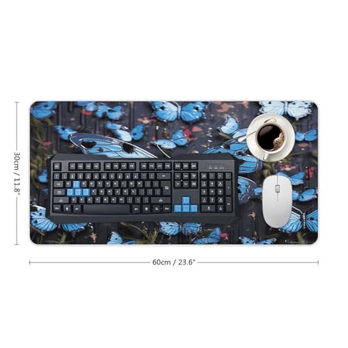 Blue Butterfly Pad Mouse Grande Antideslizante 30x60 cm miniatura 2