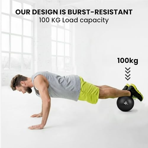 Image of PulseITOrbit Yoga Ball 25cm for Exercise, Balance & Core Strength | Anti-Burst Mini Pilates Ball for Home Workout, Yoga, Stability Training & Physical Therapy | Inflatable Soft Gym Ball (Black)