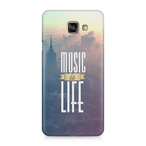 Cover Custodia Protettiva Case Music Is Life Frase Citazione Paesaggio Città Grattacielo Compatibile con Samsung Galaxy A Series A3  A5  A3 2016  A5 2016  A7 2017  A3 2017  A5 2017  A7 2017