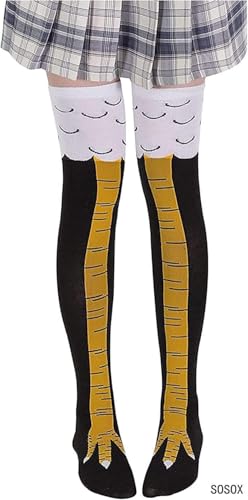 image for SOSOX Crazy Funny Chicken Legs Feet Over The Knee 21.65in Socks, Funny