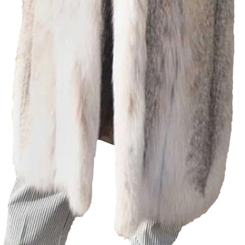 Men's Winter Turn Collar Faux Fur Coat Long Sleeve Shaggy Parka Overcoat Warm Thick Outwear Cardigan Jacket4