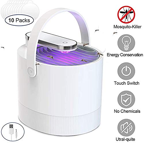 Uvistare Moustiquaire tue-mouches électrique UV LED Lampe à insectes à chargement USB Silencieux et économe en énergie, non toxique, pas de rayonnement, idéal pour l'intérieur