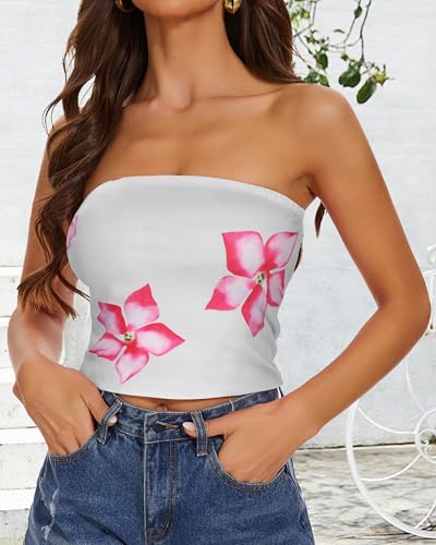 Image of Summer Tube Tops Basic Crop Tops for Women Strapless Tank Casual Tunics Sexy Short Shirts 2026