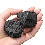 GUJOXILA 2 Stück Schwarzer Turmalin Große Kristalle Rohstein Set Naturstein Turmalin Stein Echt Natürlicher Raw Steine Premium Wassersteine Energiesteine Reiki Decor Esoterik Geschenke 4.5–5.5 cm