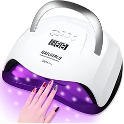 Lamparas Uv Lámpara Uñas LED,NAILGIRLS Lámpara UV LED 168W con 4 Temporizadores 42 Cuentas de Secador Uñas Profesional,Lampara LED Secador de Uñas con Pantalla LCD,Lámpara Secador de Salón en Hogar