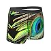 Peacock Feather Printing Mens Boxer Briefs With Fashion Pattern,Anti Chafing Underwear,Comfortable Moisture-Wicking Black