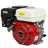 6.5HP 4-Stroke Air Cooled Gas Engine,200cc Horizontal Shaft Gas Engine Pull Start Gasoline Engine Motor OHV Replaces for GX160 Go Kart Compressor Log Splitter Lawn Mower Mini Bike