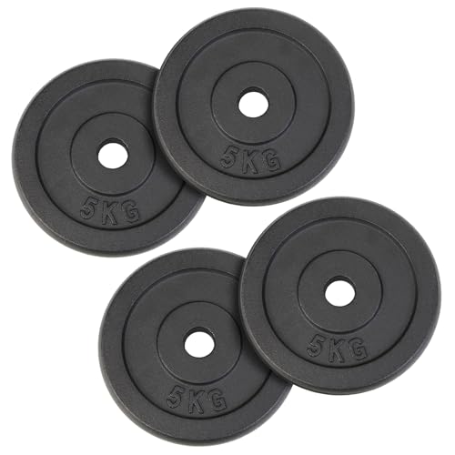 ALPIDEX Hantelscheiben Set Gusseisen 4 x 5 kg 30 mm Gewichtscheiben...