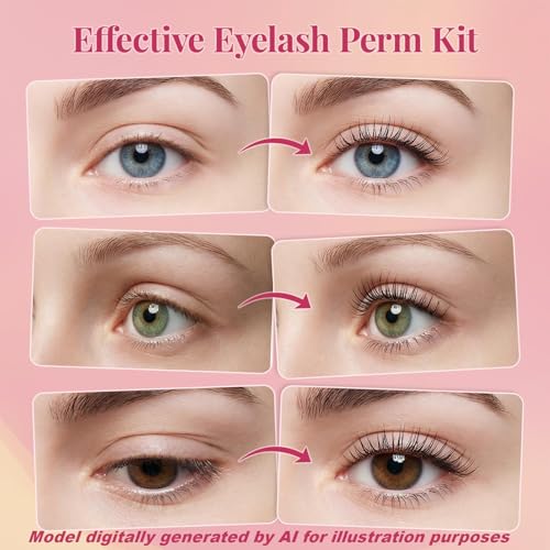 Lash Lift Kit, Eyelash Perm Kit with Glue Balm, Perm, Fixation, Nutrition, Silicone Pads for Lash Curling, Professional Lash Perm Set for Natural Long-Lasting Curl, Home Eyelash Lifting Kit for Women — view 2