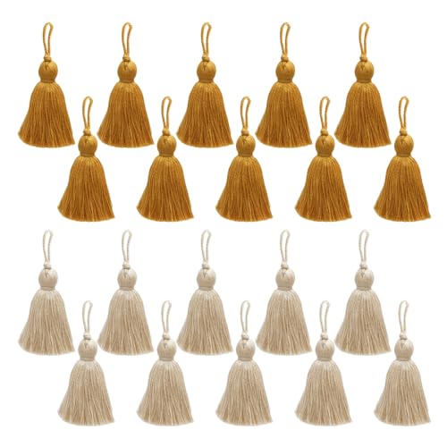 Lot de 20 Pompons Marque-Pages, Porte-Clés, Glands Décoratifs, Bracelets, pour Sacs d'École et Sacs à Dos