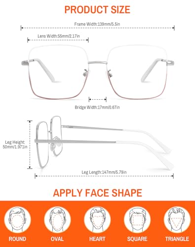 Image of Blue Light Glasses, Stylish Anti Blue Light Blocking Glasses for Computer Reading, Gaming, TV, Phones