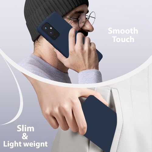 Image of LIRAMARK Liquid Silicone Soft Back Cover Case for OnePlus 9 /1+9 (Midnight Blue)