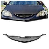 Front Bumper Grille Grill Kit For Acura RSX Honda Integra 2005-2006 Matte Black Carbon Fiber