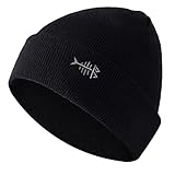 BASSDASH Winter Stretchy Knit Beanie Hats Soft Warm for Men Women Lightweight Stylish Unisex Cuffed Beanies Black