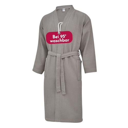 Clinotest Napoli Waffle Pique Dressing Gown for Men and Women in Various Sizes, gray, XL