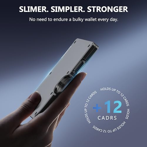 Minimalist Aluminum Wallet for Men, Slim Front Pocket Metal Credit Card Holder with Money Clip, Small RFID Blocking2