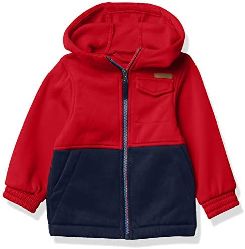 iXtreme Boys' Colorblock Fleece Jacket, RED, 4