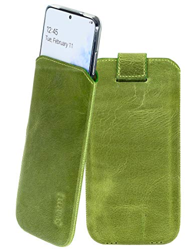 Housse cuir Samsung Galaxy A21 Suncase luxe vert kiwi antique