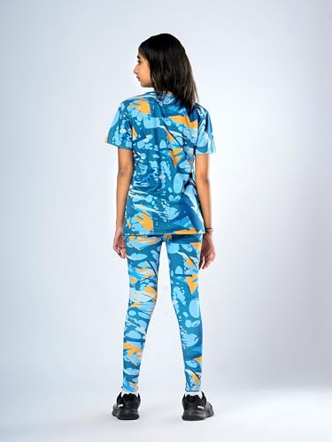 Image of Girl's Activewear Workout Set 2 Piece Athletic Sets Dry Fit Printed Tees And Leggings Yoga Running Dance 4-14Y