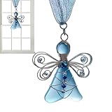 Seeglas Engel Ornament | 2D Acryl Charm Dekoration - Weihnachtsbaum Engel Dekorationen | für Urlaub Innen Wand Auto Rückspiegel