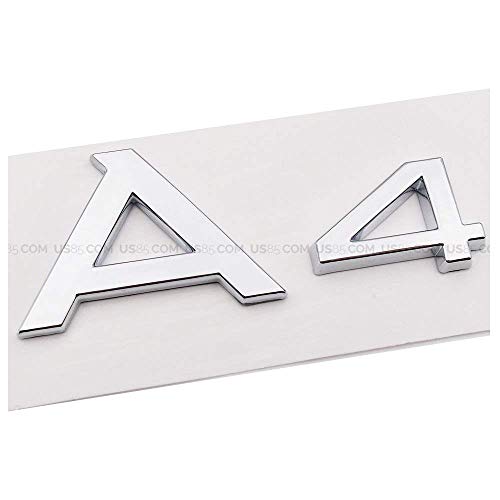 US85 OEM ABS Nameplate A4 Chrome Emblem 3D Trunk Logo Badge Decoration