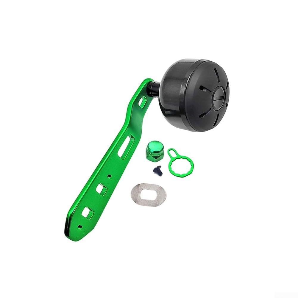 Carbon Fibre Extended Single Rocker/Arm Power Handle for Daiwa Tatula/and for abu Baitcasting Reels, 110mm /Swing Plate with Grip Knobs/, Blue(right hand green)