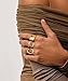 ZOERAY Chunky Gold Rings for Women Non Tarnish Trendy 14k Gold Plated Adjustable Signet Band Stackable Thumb Ring Set Open Twist Dome Statement Stacking Rings Jewelry Gifts for Women Size 5-10