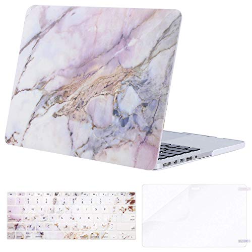 MOSISO MacBook Pro 13 inch Case 2015 2014 2013 end 2012 A1502 A1425, Plastic Pattern Hard Shell Case & Keyboard Cover & Screen Protector Compatible with MacBook Pro Retina 13 inch, Colorful Marble