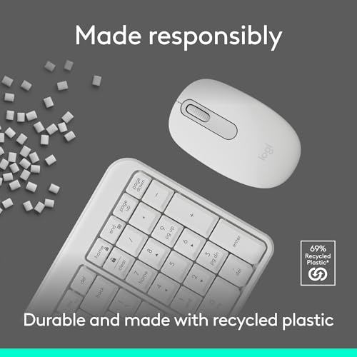 Logitech MK250 Bluetooth Wireless Mouse and Keyboard Combo: Fast & Easy Connectivity, Compact Wireless Keyboard, Ambidextrous Mouse, Durable Build - Windows/MacOS - White - Image 7