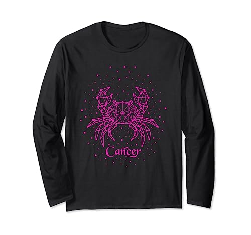 Maglietta con scritta "Cancer The Crab Zodiac Sign Stars Constellation" Maglia a Manica