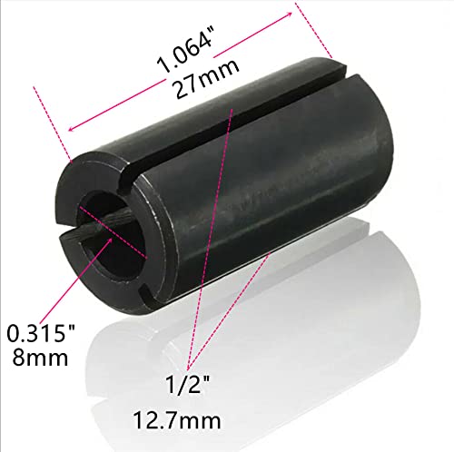 Steel Router Collet Reducer Sleeve 1/2 Overall Dia X 5/16 Inner 12.7Mm To 8Mm For Makita Dewalt Hitachi #TOP1