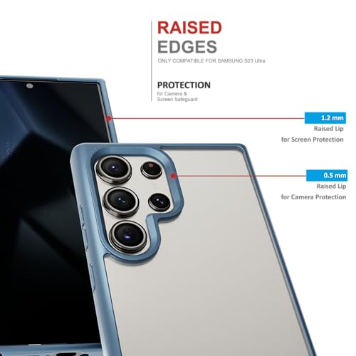 Image of Case for Samsung Galaxy S23 Ultra, [Anti-Yellowing Technology] [Military Grade Drop Protection] Shockproof Slim Hybrid Phone Case for Samsung Galaxy S24 Ultra 5G - Indigo Blue