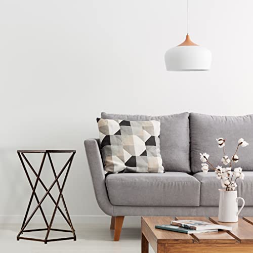 Ka Home Metal End Table With Glass Top | Modern Bronze Hexagon Accent Table For Living Room Decor And Bedroom Nightstand | 20 Inch Tall Side Table #TOP1