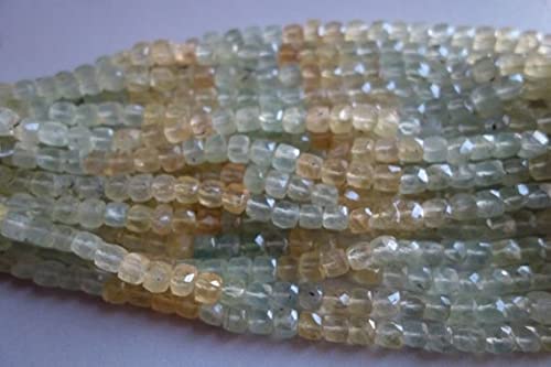 Perles prehnite naturelle facettée LKBEADS rang de 8 pouces dimensions 5.5mm à 7mm