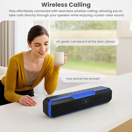 Image of OOGE Vibebox 7000 Bluetooth Speaker, 15W Portable Wireless Speaker with TWS Connection, Type-C Charging, AUX Input, FM Radio, USB & TF Card Support, 8H Playtime (Movie,Music Modes) (Blue)