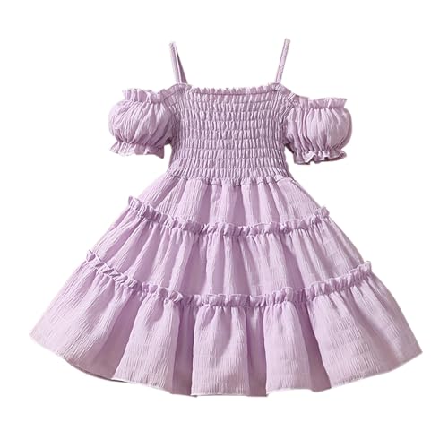 Beokeuioe Vestido de verano para niña, vestido con volantes, vestido con volantes, vestido con volantes, vestido infantil para fiesta, boda, cumpleaños, vestido de fiesta, vestido de flores, vestido