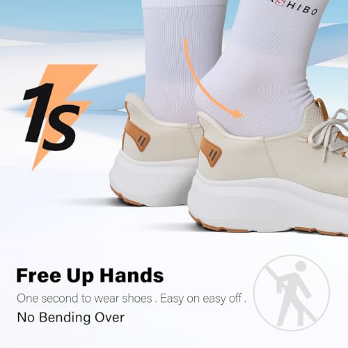 Image of JACKSHIBO Slip in Women Hands Free Shoes Wide Toe Box Arch Support Sneakers | Slip on, Plantar Fasciitis Orthopedic, Metatarsal Pads, Thick Cushion Zero Drop Sole, Walking Athletic Tennis Gym Workout