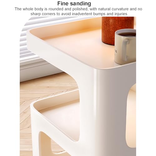 Table d'appoint en plastique compacte avec étagère de rangement salon - 6