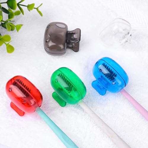 Image of Oblivion Toothbrush Holder - Plastic Anti-Bacterial Travel Protectors for Oral Care - Portable Brush Holder for Bathroom Wall, Trip & Travel - Multicolor Toothbrush Case Box & Cover (Set of 4)