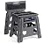 Flottian 13" Folding Step Stool for Adults and Kids Holds Up to 300 lbs ,Non-Slip Folding Stools with Handle, Compact Plastic Foldable Step Stool for Bathroom,Bedroom, Kitchen Gray,2PC
