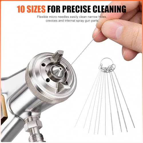 Image of Moon Roses 21PCS Spray Gun Cleaning Kit | Professional Multi-Purpose, Paint Gun & Airbrush Cleaner Set, Cleaning Needles & Nylon Brushes & Tube Cleaners