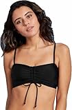 Xhilaration Women's Juniors' Cinch-Front Bandeau Bikini Top - (Large, Black)