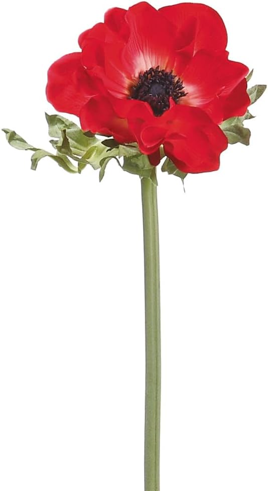 17" Silk Anemone Flower Spray -Red (Pack of 12)
