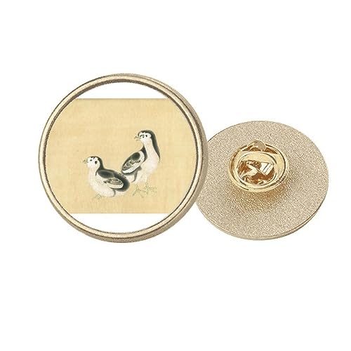 Broche ronde en métal doré poussins pour sublimer vos vestes